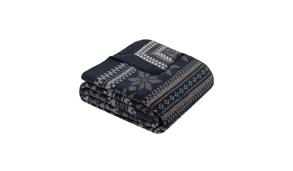 Ibena Jacquard Decke Skien-Blau-Grau Art.Nr.1631/600