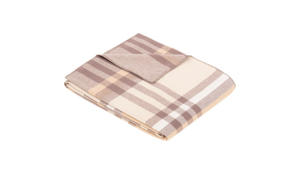 Ibena Jacquard Baumwolldecke Waterford-Braun-Natur