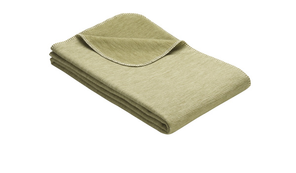 Ibena Jacquard Bio-Baumwolldecke Lausanne-Grün