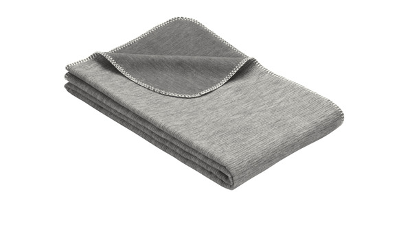 Ibena Jacquard Bio-Baumwolldecke Lausanne-Grau
