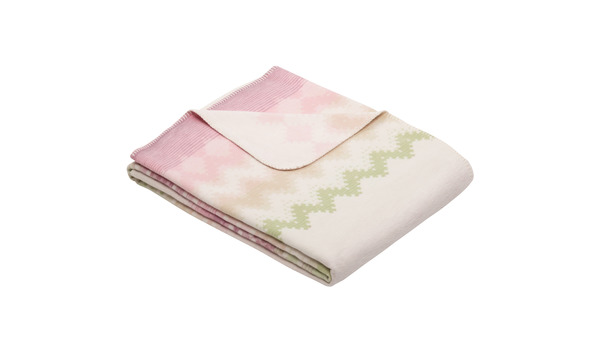 Ibena Jacquard Decke Holywell-Grün/Rose