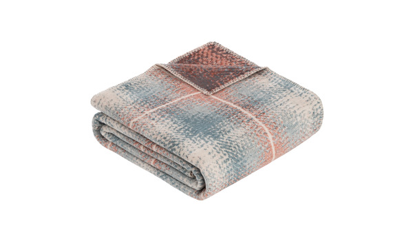Ibena Jacquard Decke Farsund-Braun-Blau